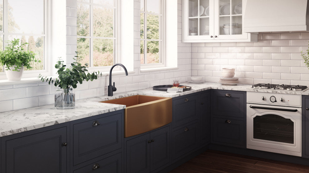 30-inch Farmhouse Sink - Copper Tone Matte Bronze Stainless Steel - RVH9660CP