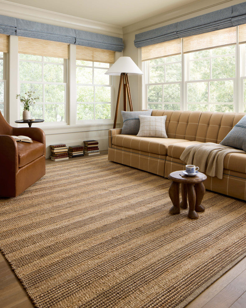 Chris Loves Julia x Loloi Judy Natural / Chocolate 2'-6" x 7'-6" Runner Rug