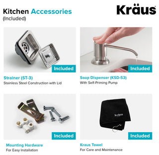 24" Undermount Stainless Steel Kitchen Sink, Pull-Down Faucet SSCH w Dispenser