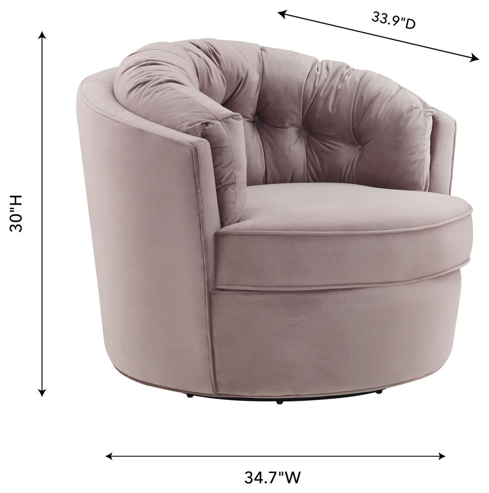 TOV Furniture Eloise Mauve Velvet Swivel Chair
