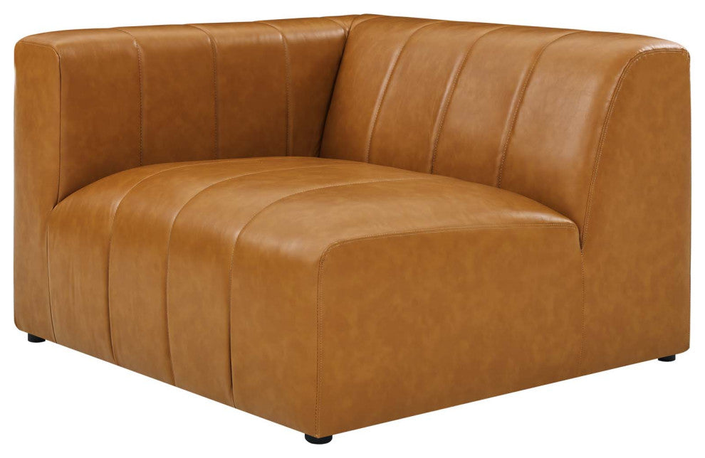 Sectional Sofa Set, Faux Vegan Leather, Tan, Modern, Living Lounge Hospitality