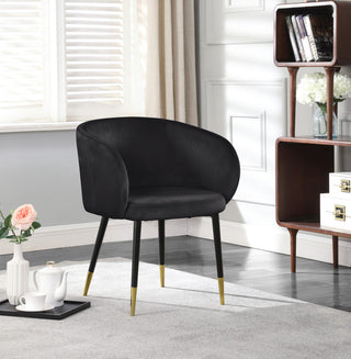 Louise Velvet Dining Chair, Black