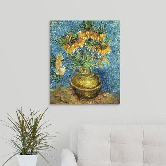 "Crown Imperial Fritillaries in a Copper Vase, 1886" Wrapped Canvas Art Print