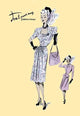Fashionable Dress with Bag And Hat- Fine Art Giclee Print 24" x 36"
