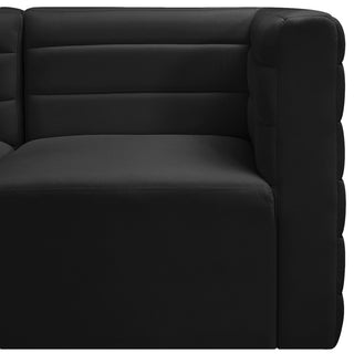 Quincy Velvet Upholstered 5-Piece L-Shaped Modular Sectional, Black