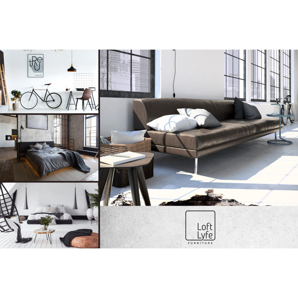Loft Lyfe Nila Desk, 2 Storage Drawers, Black 43.3Lx21.6Wx30H