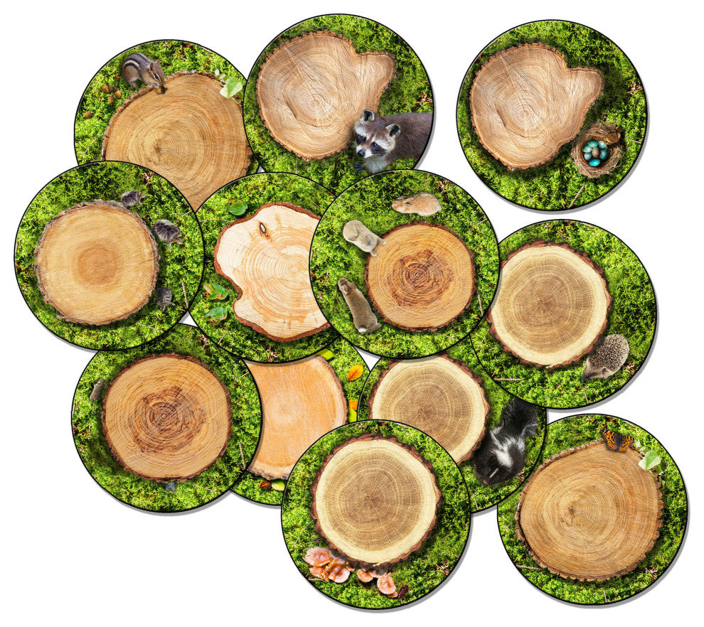 Flagship Carpets VA1005-S12FS 16" Set Of 12 Forest Floor Seating Educational Rug