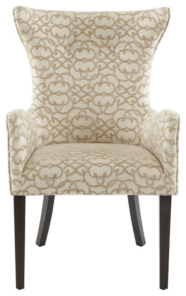 Madison Park Angelica Patterned High Wingback Style Armed Dining Chair, Set of 2