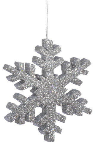 30" Silver Outdoor Glitter Snowflake