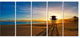 "Colorful Sunset in Valencia" Modern Beach Canvas Art Print, 5 Panels, 60"x28"