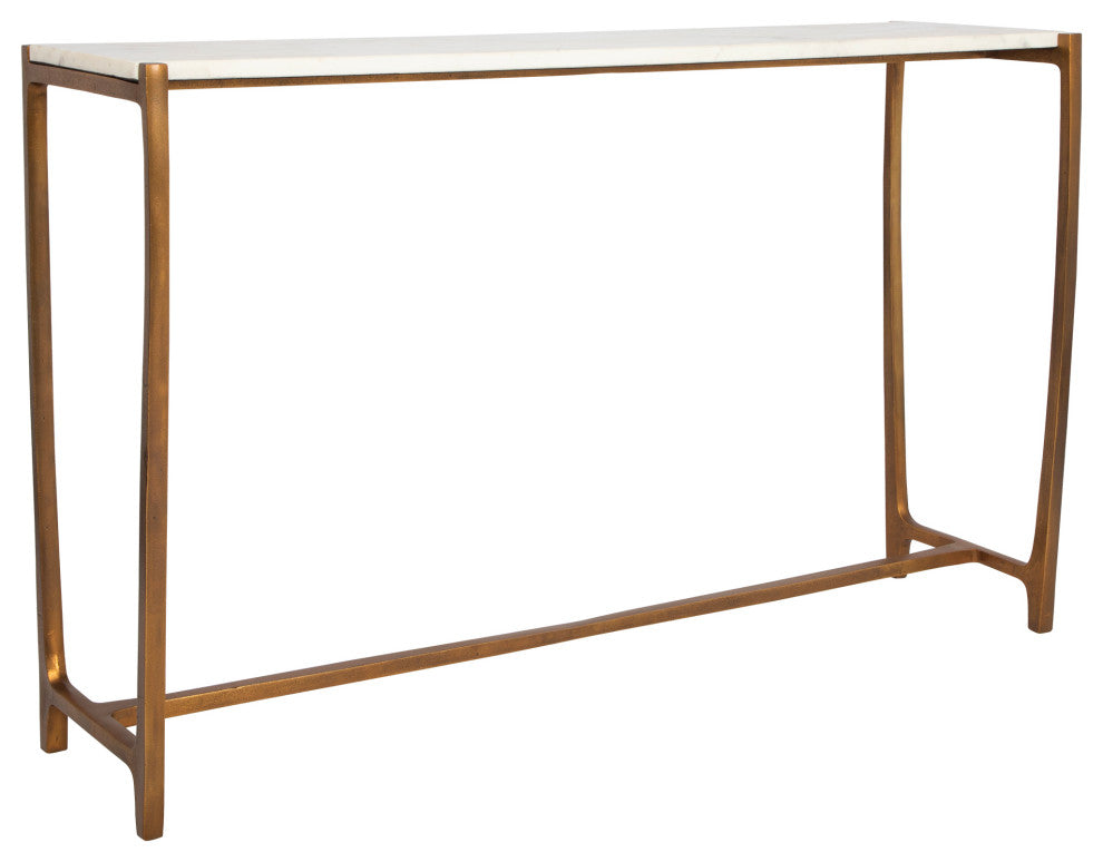 Uttermost Affinity White Marble Console Table