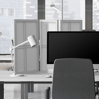 2' Tall Desktop Double Cross Shoji Screen, White, 3 Panels