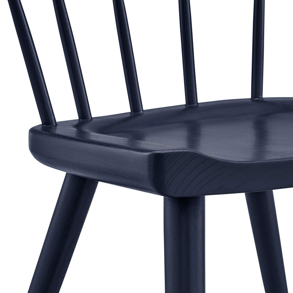 Side Dining Chair, Blue, Wood, Modern, Kitchen Bistro Restaurant Hospitality