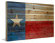 "Texas Red and Blue" Painting Print on Natural Pine Wood, 36x24