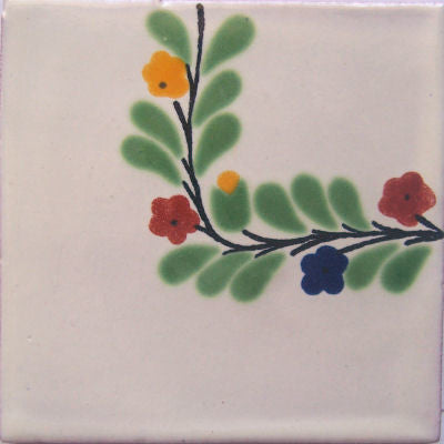 4.2x4.2 9 pcs Bouquet Corner Talavera Mexican Tile