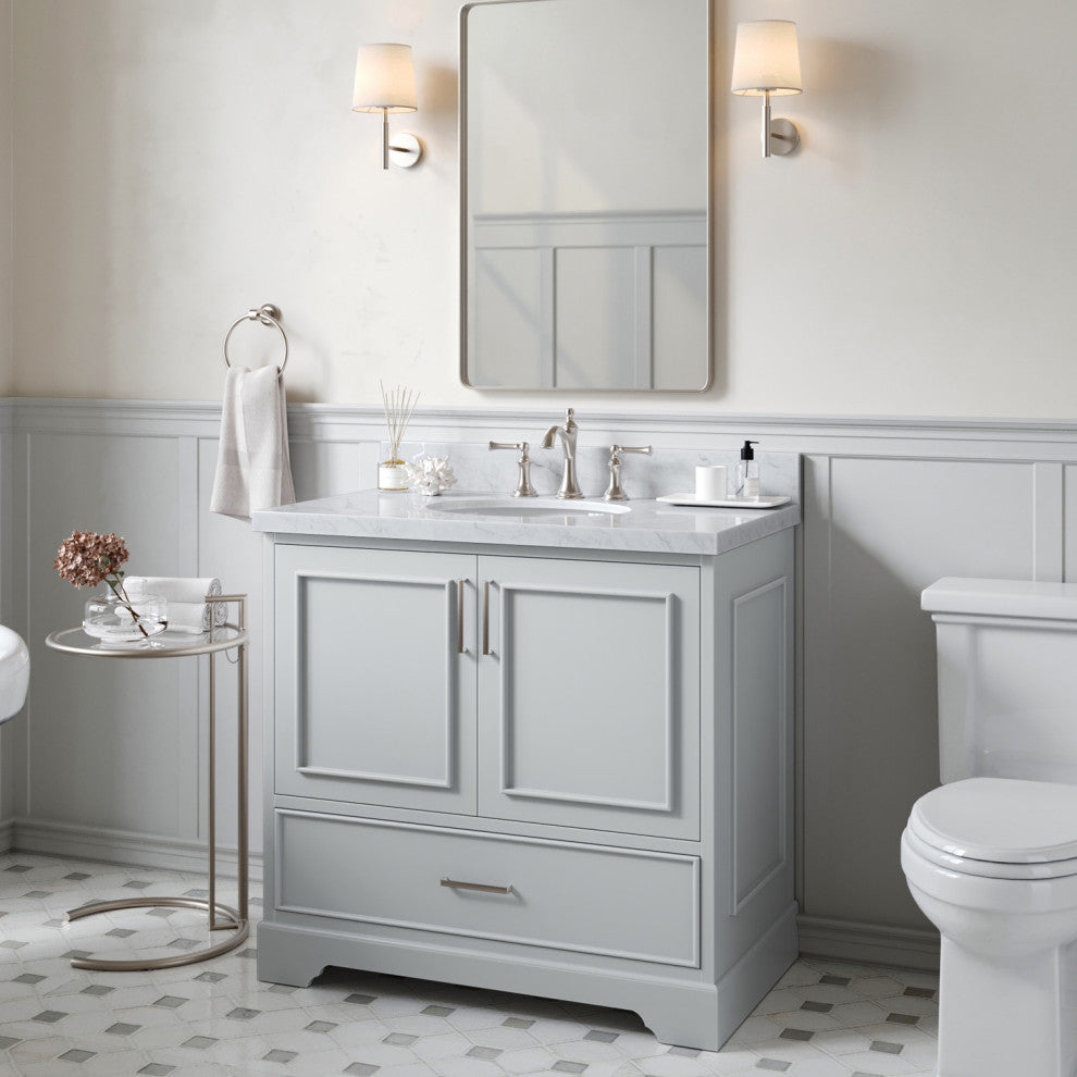 Ariel Stafford 36" Single Sink Bathroom Vanity Base, Gray