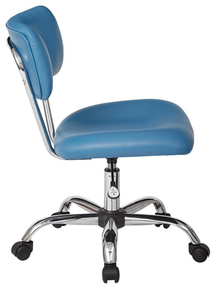 Vista Task Office Chair in Blue Faux leather