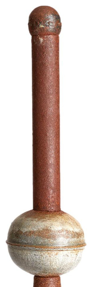 Rustic Weathered Galvanized Metal Finial Sculpture Rust Spindle Vintage Style