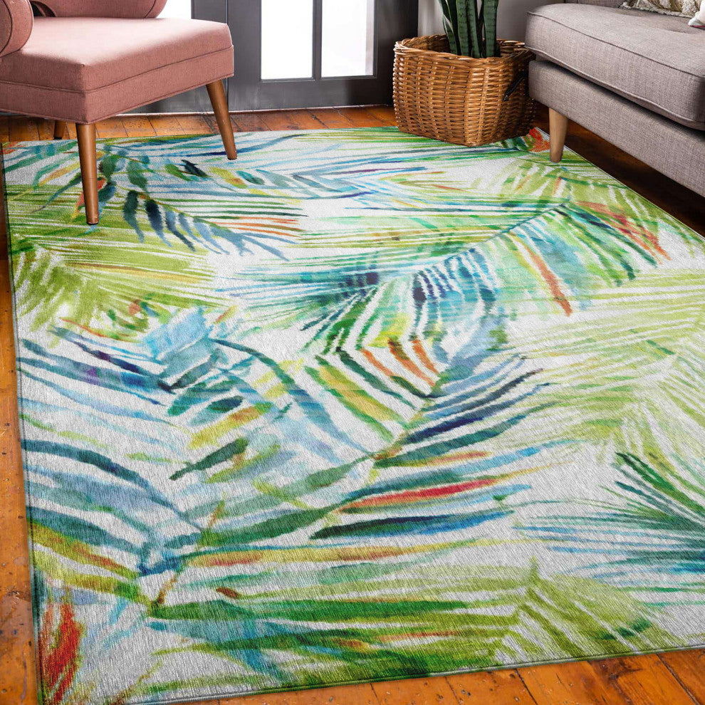 Indoor/Outdoor Tropics TC4 Meadow Machine Washable 5' x 7'6" Rug