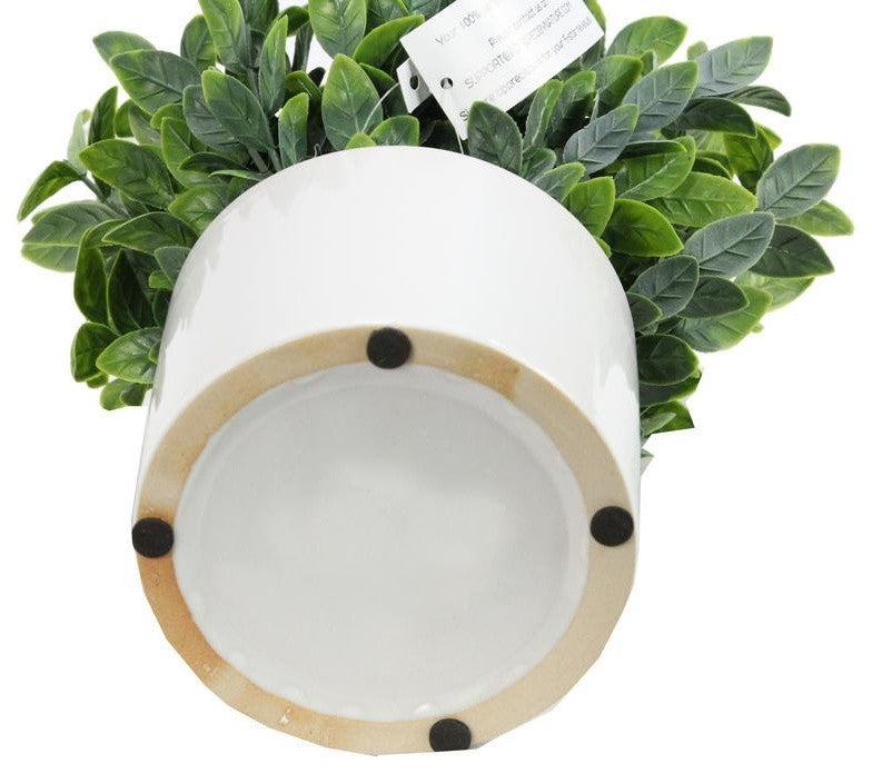 Admired By Nature Artificial Frosted Ruscus Plant With Ceramic Pot