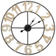 24" Metal Framed Battery Operated Round Wall Clock With Block Numbers