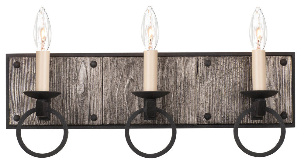Laramie 19x10" 3-Light Rustic Lodge Wall-Light by Kalco