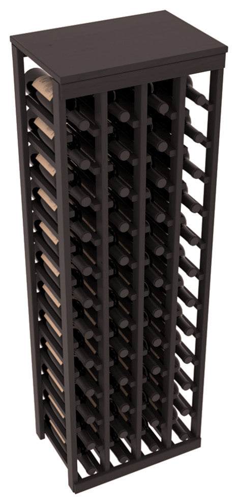 Pine 48-Bottle Kitchen Wine Rack, Black + Satin