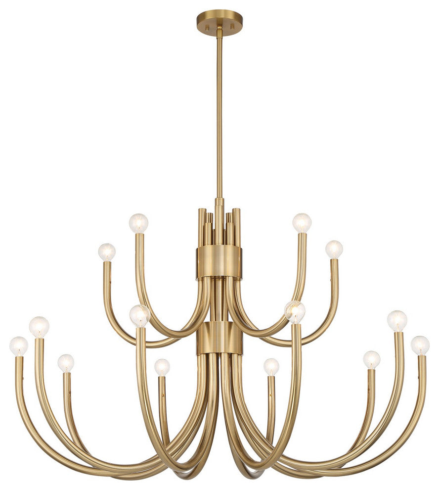 Sorrento 15-Light Chandelier, Noble Brass