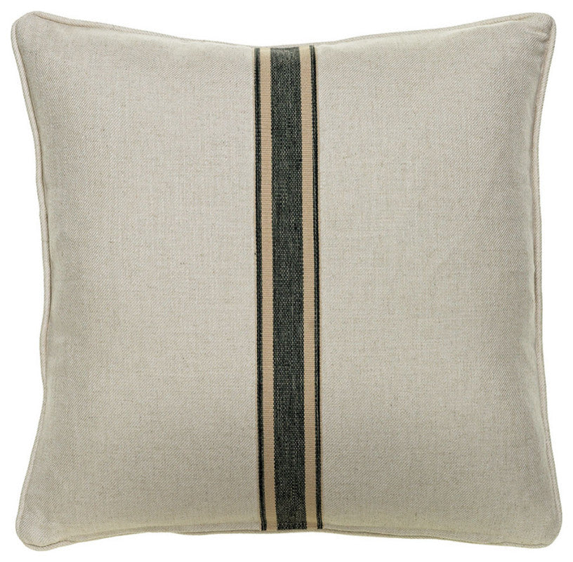 Black Woven Medal Striped Linen Cushion | Andrew Martin Hedgerow