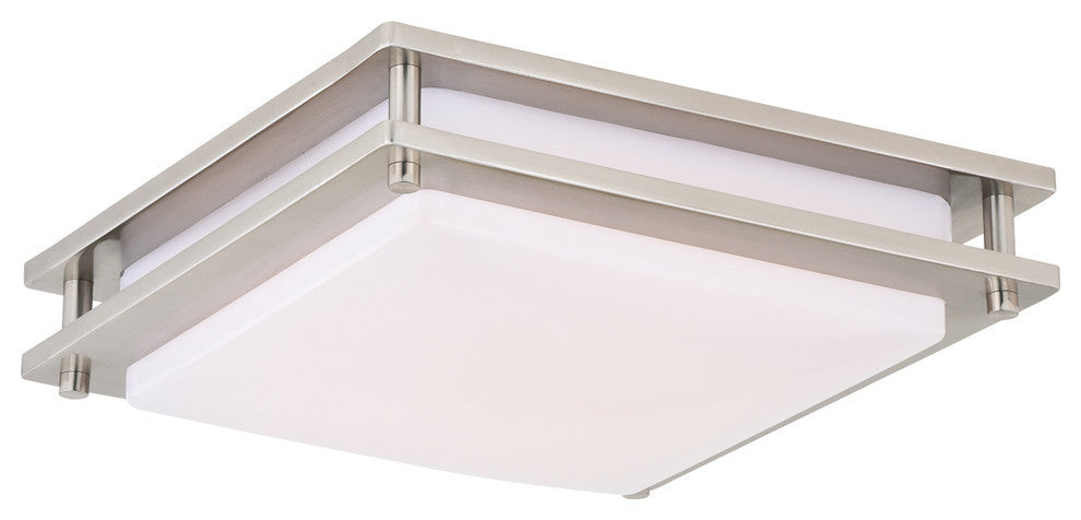 Horizon 12" LED Flush Mount, Satin Nickel