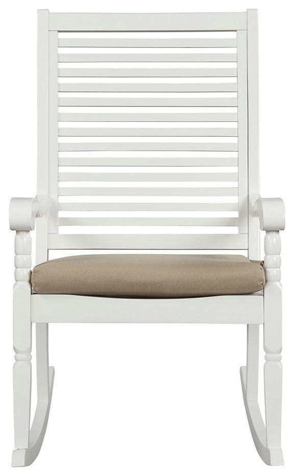 Acadia White Wood Rocker (1/cs) USE BOX 36 x 25 x 8, 10 LBS