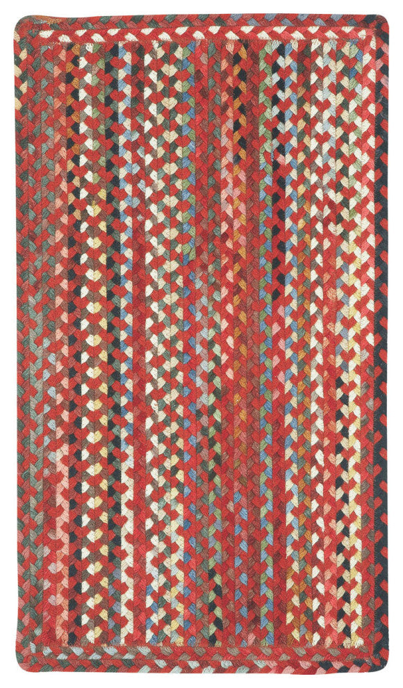 Capel St. Johnsbury Medium Red 0440_500 Braided Rugs - 5' X 8' Vertical Stripe R