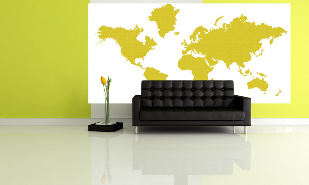 Studio Map Mural, Gold Weave, Wallpaper, 8 Panels, 142"x69"
