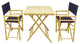 Square Table Set With 2 Director Canvas Chairs, Indigo