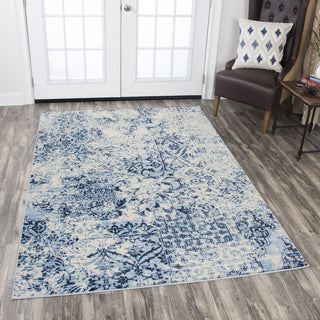 Panache PN6959 Ivory Patch Work Floral Area Rug, Rectangular 9'10"x12'6"