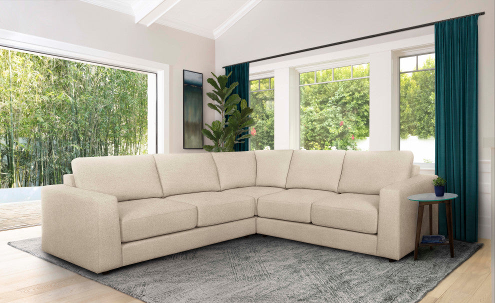 Elizabeth Stain-Resistant Fabric 3 Piece Sectional, Sand