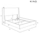 Tufted Sloped Wingback Headboard, Nail Trim, Zuma Navy, King