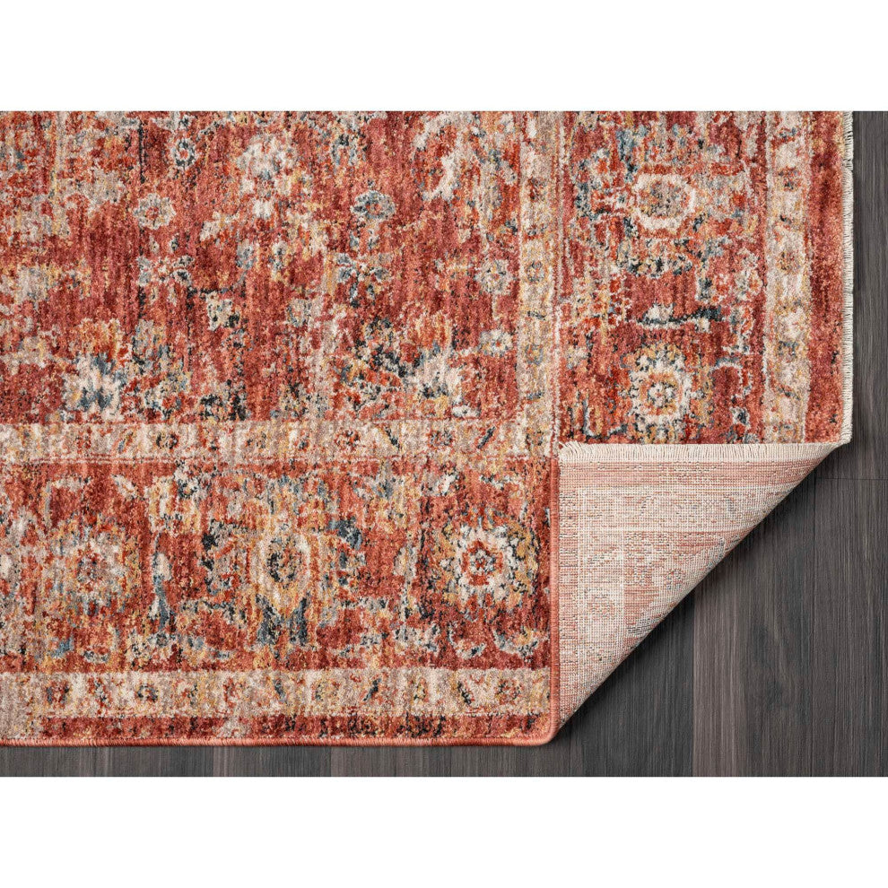 Hampton Persian Area Rug, Rust, 7'10" Round