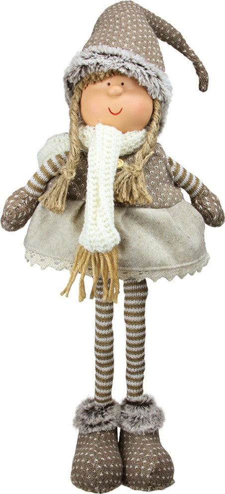 26" Decorative Standing Nordic Girl in a Dress Table Top Christmas Figure