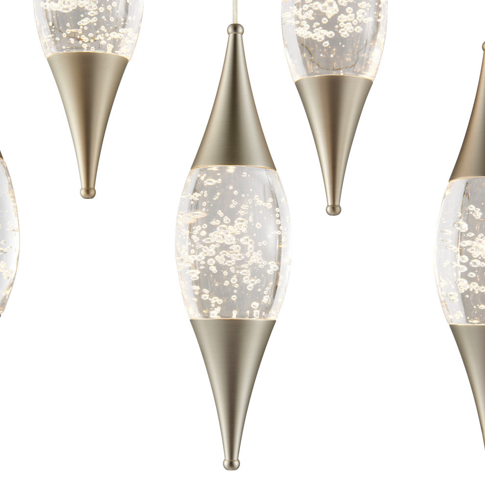 Shinny Teardrops Dimmable Integrated LED Rectangular Chandelier