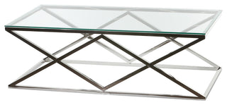Cortesi Home Gwen Contemporary Glass Coffee Table