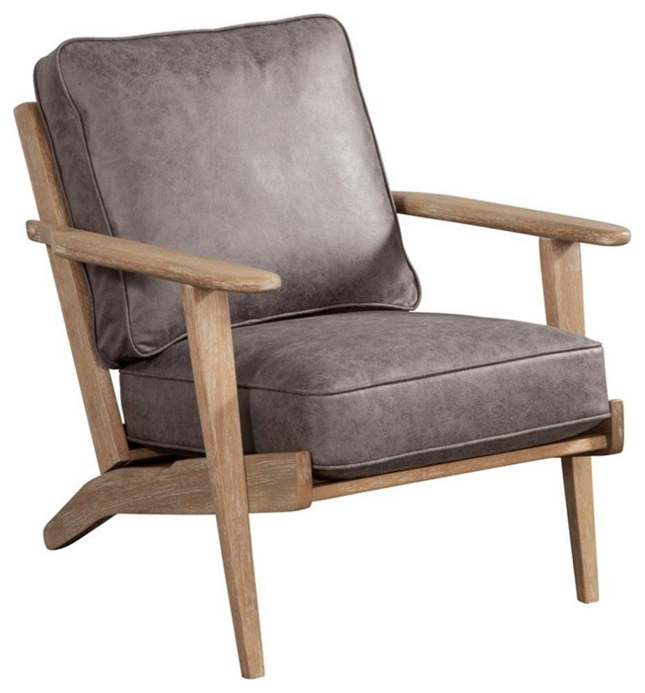 Alpine Furniture Artica Wood Lounge Chair in Gray