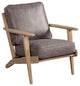Alpine Furniture Artica Wood Lounge Chair in Gray