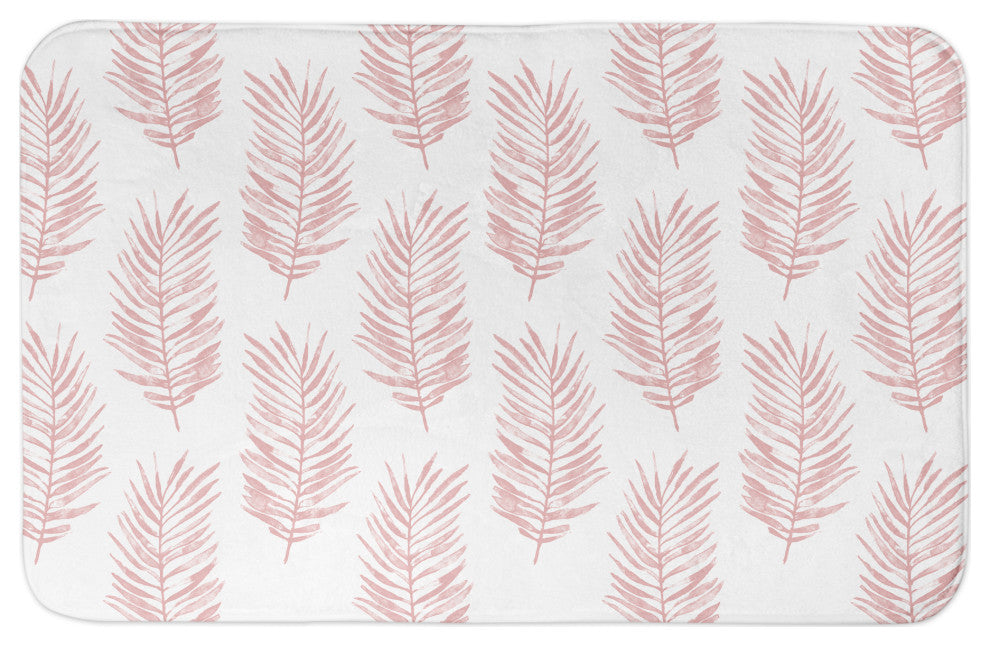 Pink Fern Leaves 21x34 Bath Mat