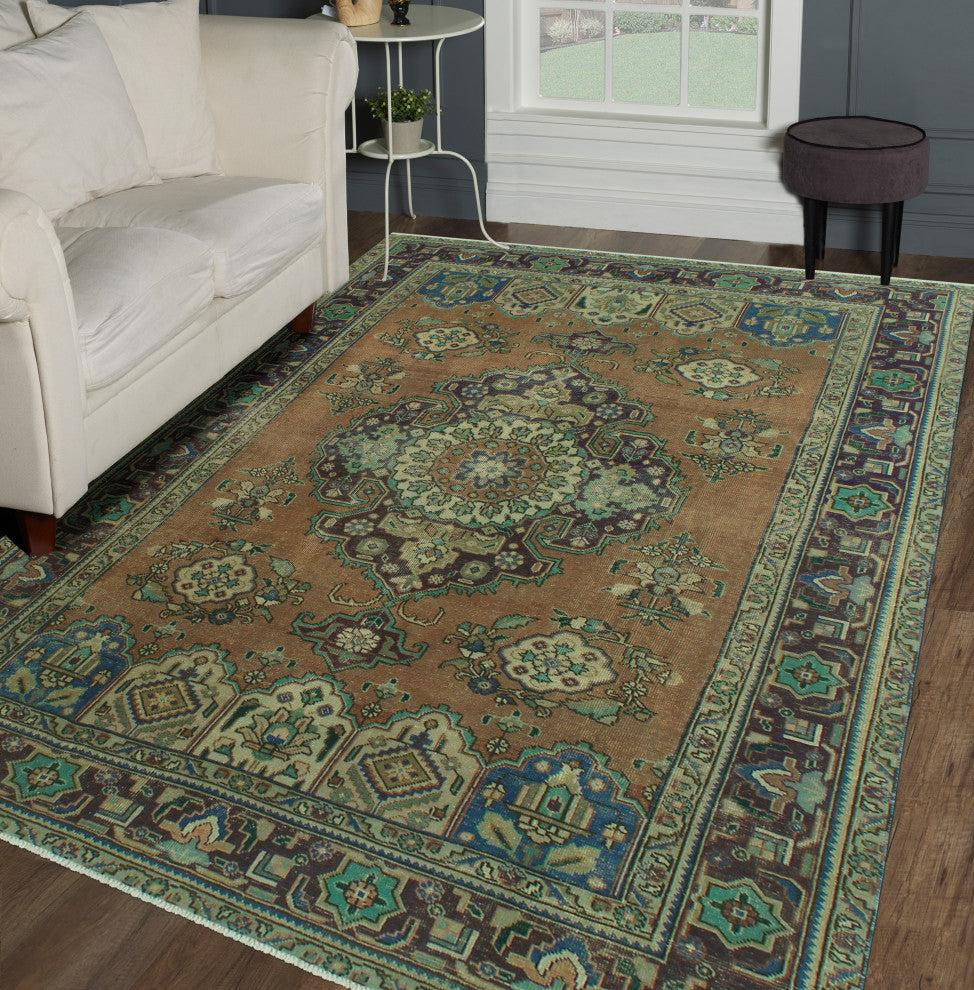 Fine Vintage Distressed Jailene Rust Rug