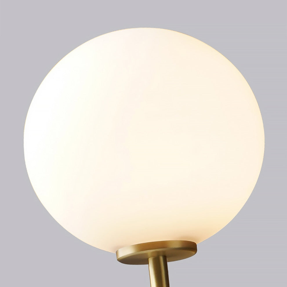 Decorica White and Gold LED Glass Globe Indoor Wall Sconce