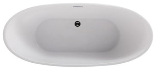 Elegant Decor Ines 62" Oval Plastic Soaking Bathtub in Glossy White