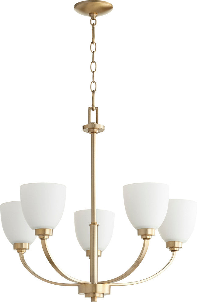 Reyes 5-Light Chandelier, Aged Brass