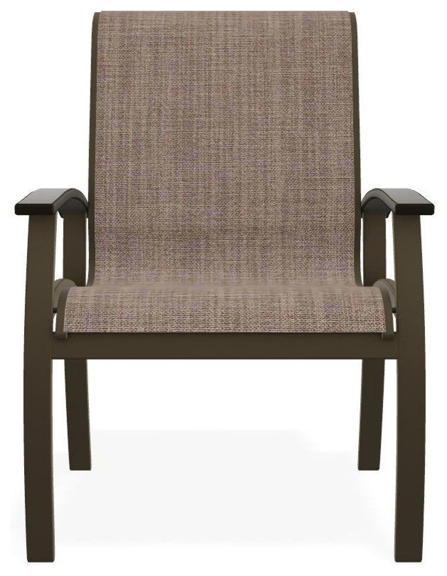 Belle Isle Sling Outdoor Dining Chair, Augustine Fennel/Beachwood