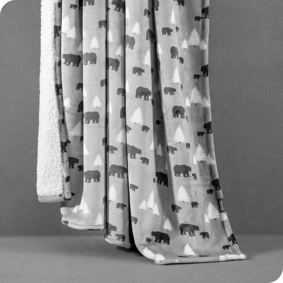 Fleece Sherpa Blanket, Kodiak, Full/Queen